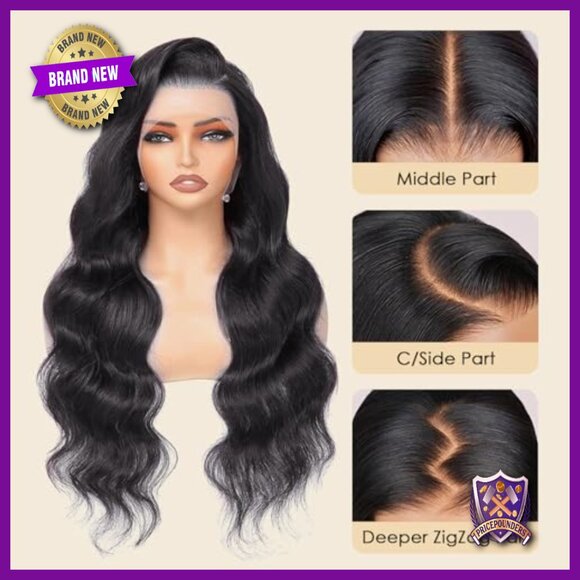 24 Inch Body Wave Lace Front Wig Human Hair Pre Plucked 200 Density